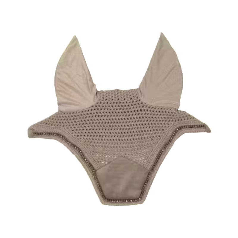 Kentucky Horsewear - Bonnet pour chevaux anti-bruits Wellington Velvet Pearls beige | - Ohlala