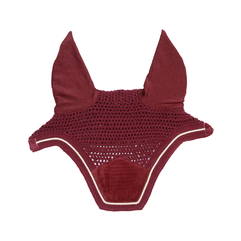 Kentucky Horsewear - Bonnet pour chevaux anti-bruits Wellington Velvet bordeaux | - Ohlala