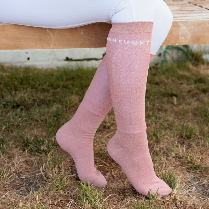 Kentucky Horsewear - Chaussettes d'équitation Glitter vieux rose x3