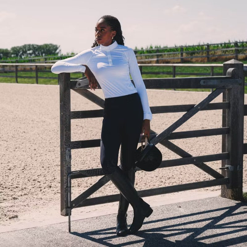 Kentucky Horsewear - Polo manches longues femme Classic blanc