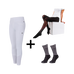 Kingsland - Pack Legging d'équitation femme KLKatja W E-Tec F-Grip blanc + Collant thermique femme Smart Layer noir + Chaussettes d'équitation KLVidalia Show pack (x3) offerts | - Ohlala