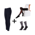 Kingsland - Pack Legging d'équitation femme KLKatja W E-Tec K-Grip marine + Collant thermique femme Smart Layer noir + Chaussettes d'équitation KLVidalia Show pack (x3) offerts | - Ohlala
