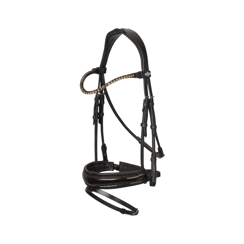 Lemieux - Bridon de dressage Kudos Patent marron | - Ohlala