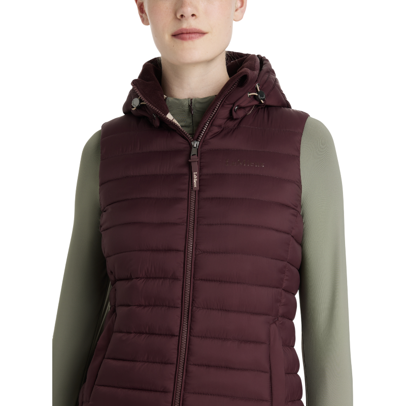 Lemieux - Doudoune sans manche à capuche femme Rose damson