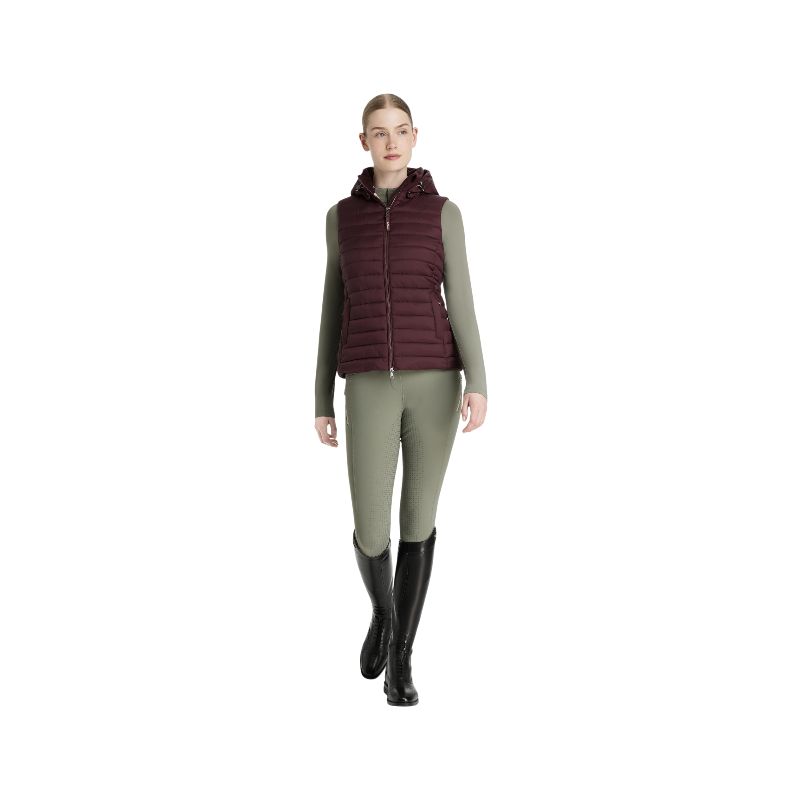 Lemieux - Doudoune sans manche à capuche femme Rose damson