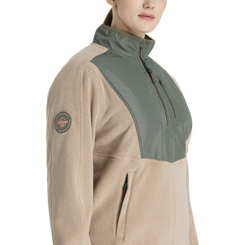 Lemieux - Polaire bi-matière col zippé femme Clara rosemary