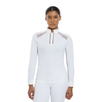 Lemieux - Wedstrijd polo lange mouwen dames Camille wit | - Ohlala