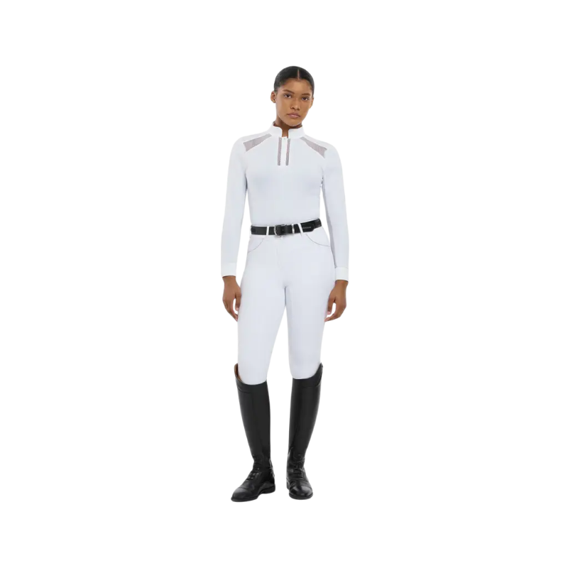 Lemieux - Polo de concours manches longues femme Camille blanc | - Ohlala