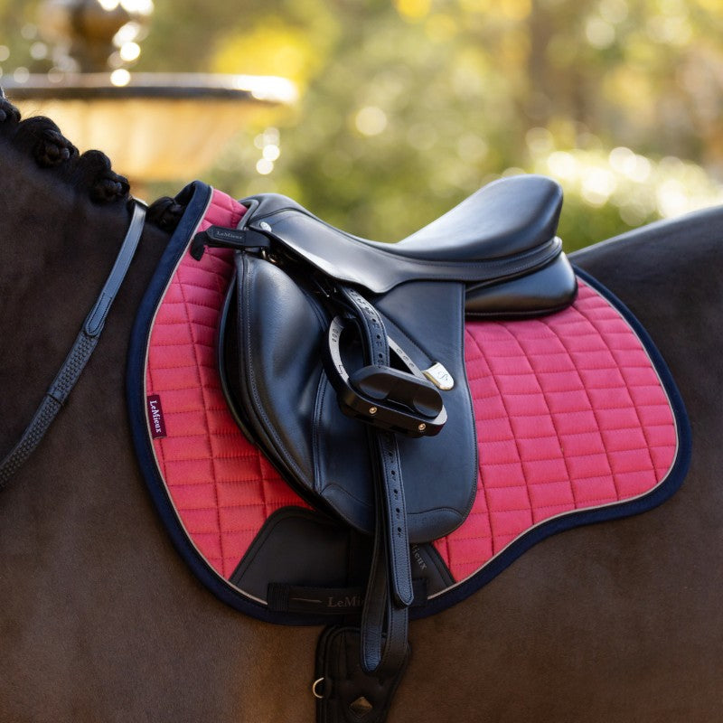 Lemieux - Tapis de selle Mixte Square en suédine cranberry