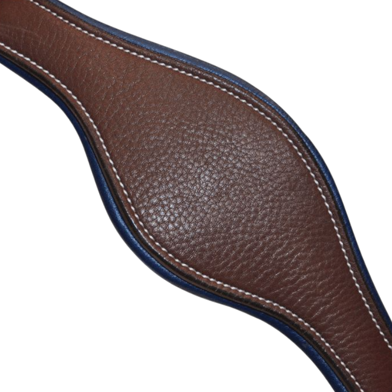 Flags & Cup - Licol cheval Cuir Paris marron/marine | - Ohlala