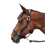 Flags & Cup - Paardenhalster nylon en leer zwart / rosé goud | - Ohlala