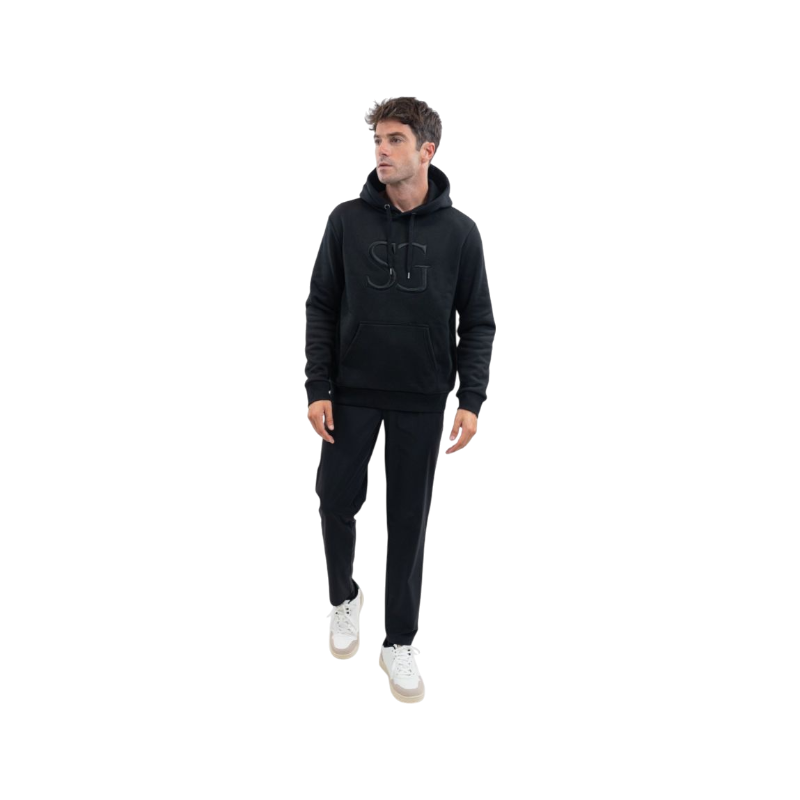 SG - Sweat à capuche unisexe Lusso noir | - Ohlala