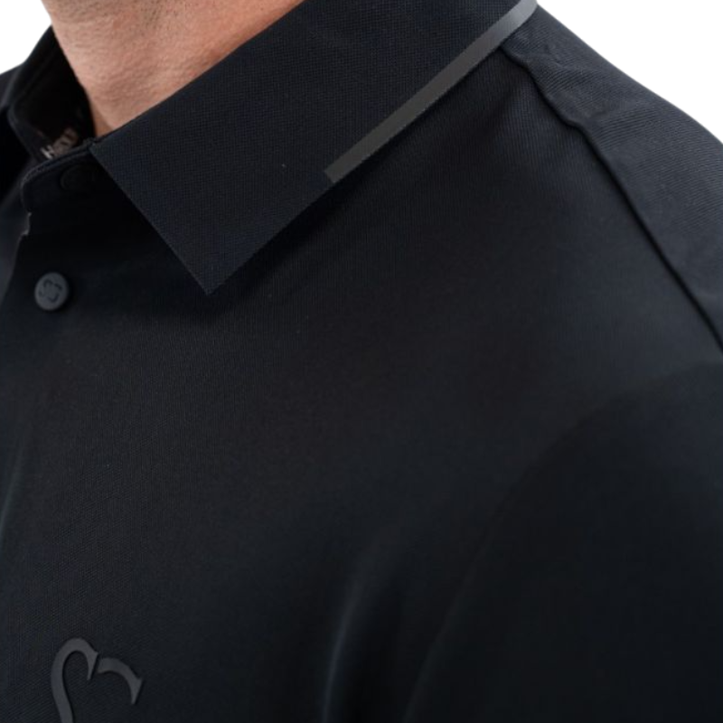 SG - Polo à manches longues homme Minka noir | - Ohlala