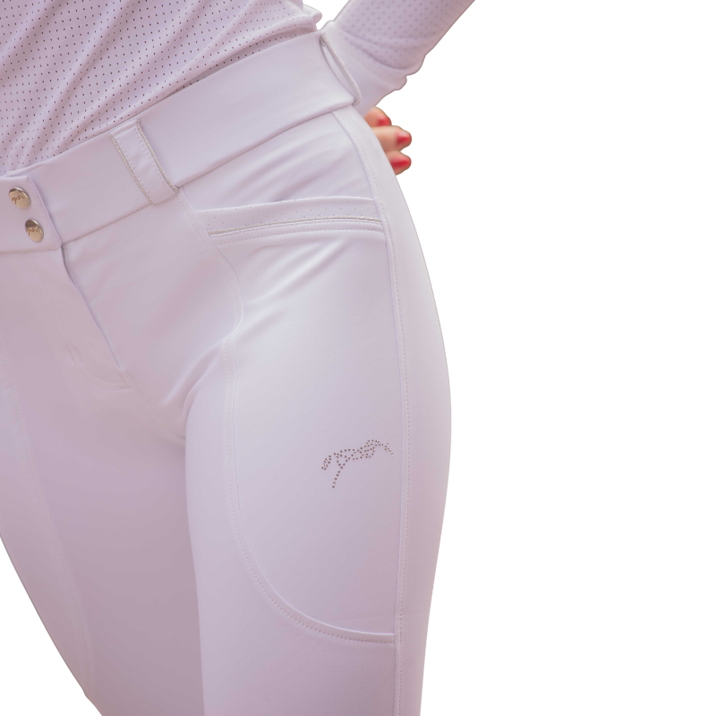 Pénélope - Pantalon d'équitation femme Sybille blanc
