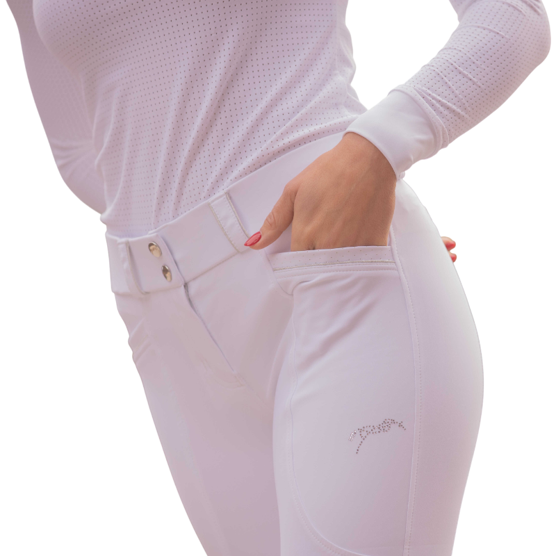 Pénélope - Pantalon d'équitation femme Sybille blanc