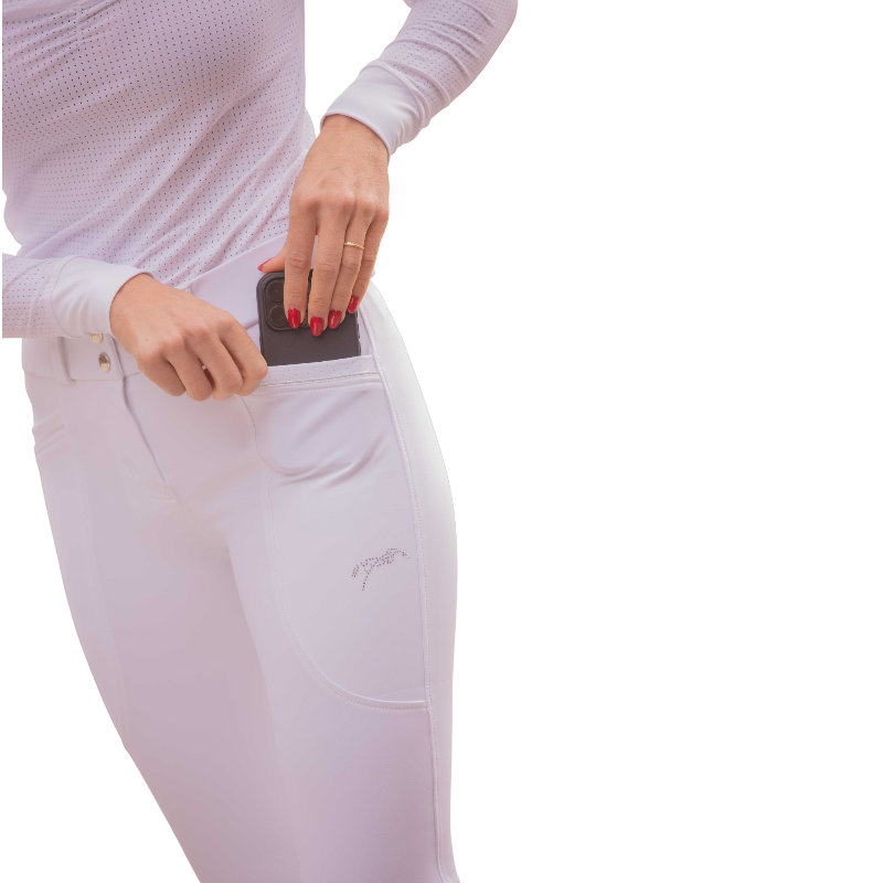 Pénélope - Pantalon d'équitation femme Sybille blanc