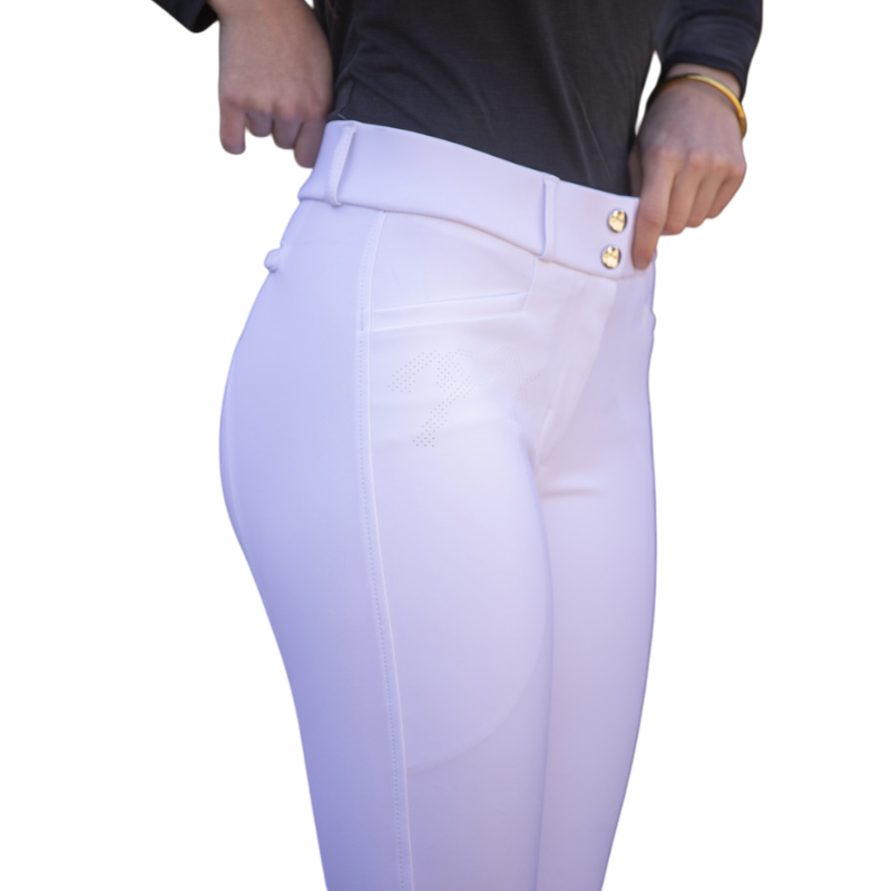 Pénélope - Pantalon d'équitation femme Majestic blanc | - Ohlala