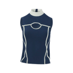 Equithème - Dames mouwloos poloshirt Puebla marine/grijs | - Ohlala
