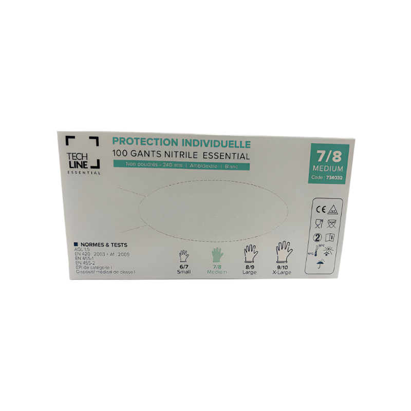 Maury - Gants d'examen et de soin en nitrille non-poudrés à usage unique | - Ohlala