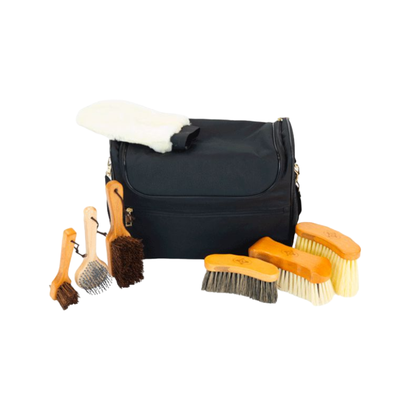 Grooming Deluxe - Set Grooming bag de pansage noir + brosses