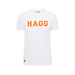 Hagg - Heren T-shirt korte mouwen wit/oranje | - Ohlala