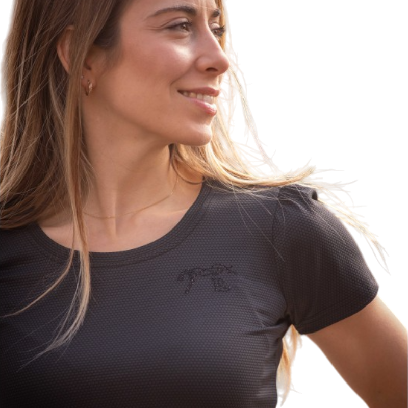 Pénélope - T-shirt manches courtes femme Techty Honey anthracite | - Ohlala