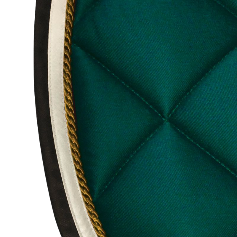 Privilège Equitation - Tapis de selle Del Mar vert forêt/or | - Ohlala