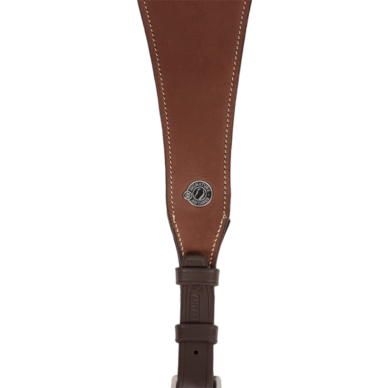 Antarès Sellier - Fourche de martingale pleine Bib Signature marron | - Ohlala