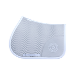 Cavalleria Toscana - Zadeldek Double Orbit Wave Quilted lichtgrijs en wit | - Ohlala