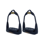 Freejump - Étriers Air's Full black plancher plat / oeil orienté / gold Dressage édition | - Ohlala