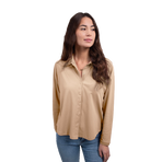 Harcour - Dames blouse lange mouwen Sharly zand | - Ohlala