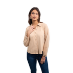 Harcour - Damesblouse lange mouwen Shamae zand | - Ohlala