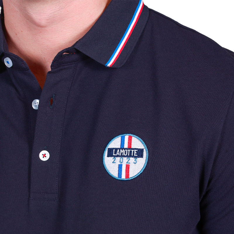 Harcour - Heren korte mouw polo Polko Open de France 2023 marine | - Ohlala