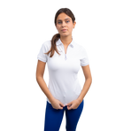 Harcour - Dames technische korte mouw polo Pimp wit | - Ohlala