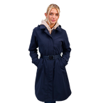 Harcour - Lange dames trenchcoat Tweeta marine | - Ohlala