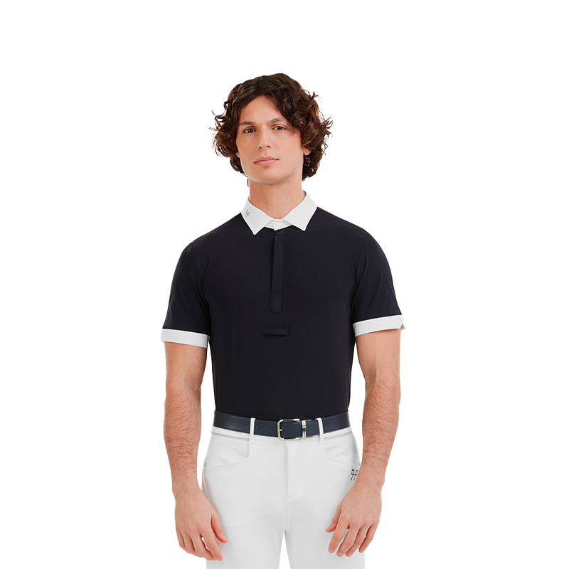 Chemise Ariat Manches Courtes Femme équitation - Noire Et Blanche, Taille Moyenne - Occasion