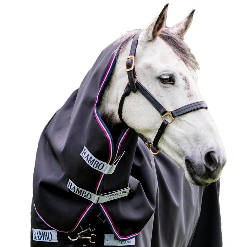 Horseware - Nekafdekker voor Rambo Supreme deken marine/ bordeaux/ blauw 150g | - Ohlala