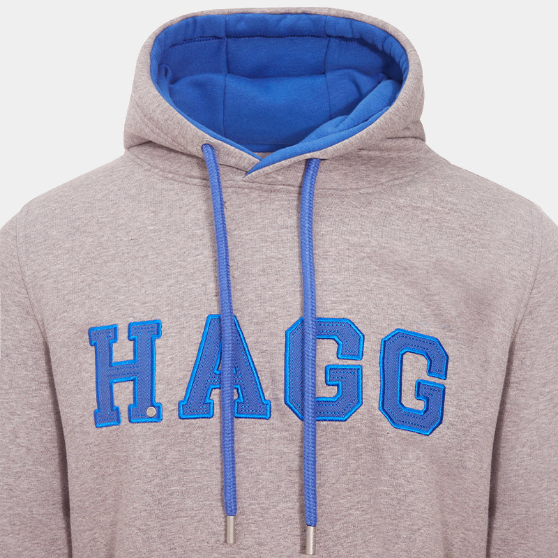 Hagg - Sweat à capuche homme gris/ bleu roi | - Ohlala