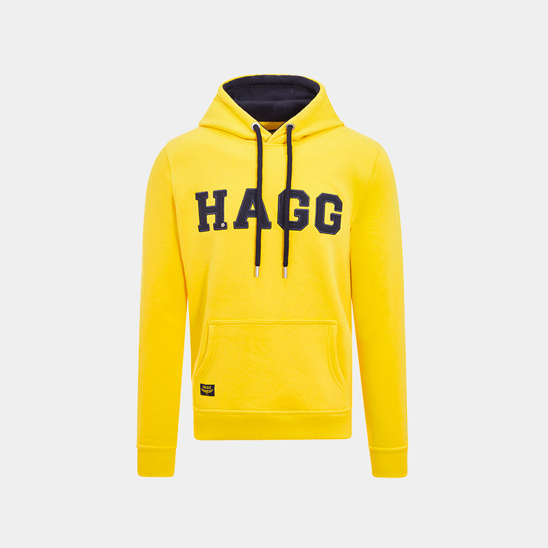 Hagg - Sweat à capuche homme jaune/ marine
