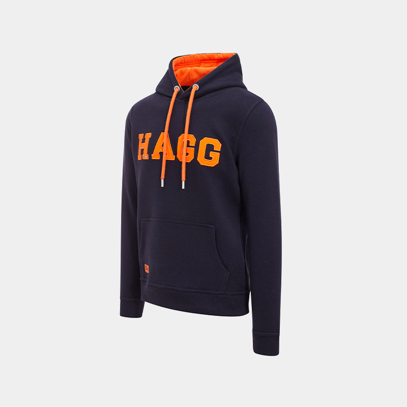 Hagg - Sweat à capuche homme marine/ orange | - Ohlala