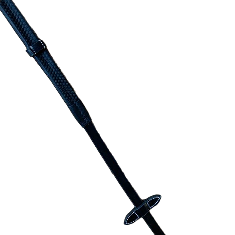 Jump'In - Rênes en caoutchouc avec arrêtoirs 1/2 collection One noir | - Ohlala