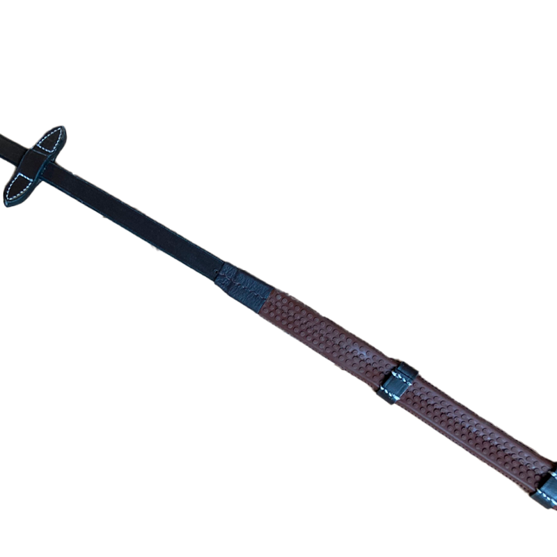 Jump'In - Rênes en caoutchouc avec arrêtoirs 1/2 collection One noisette | - Ohlala