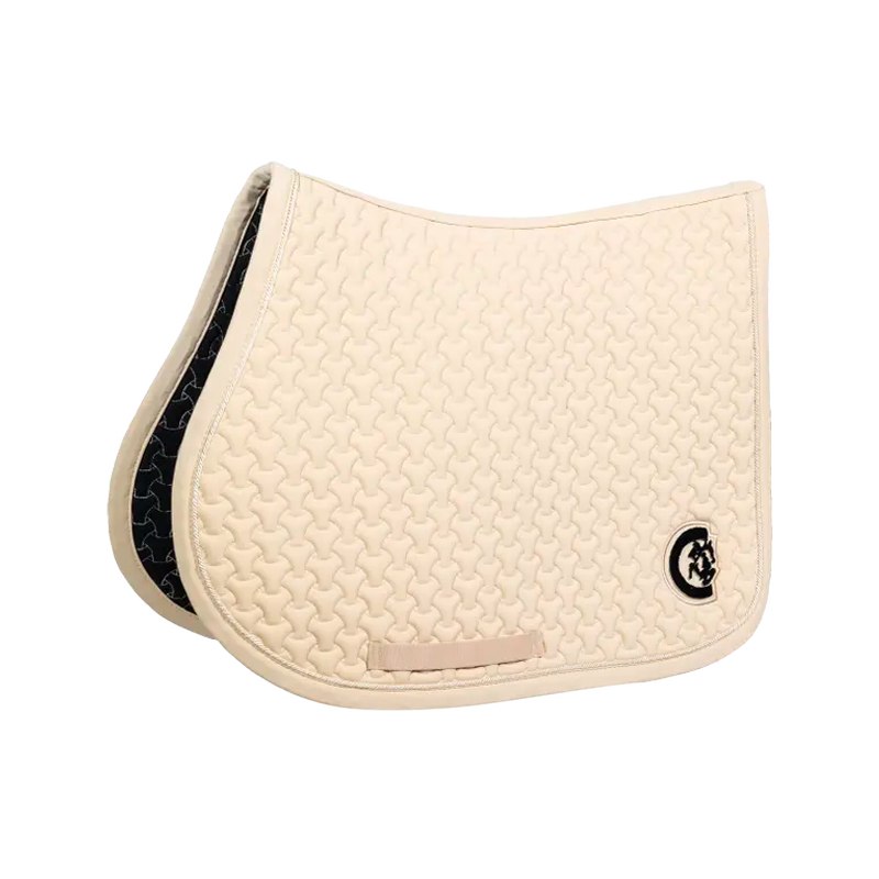 Tapis De Selle EQUIPAD Velours Contact étroit - Mousse à Mémoire De Forme - Taille Réelle - Beige