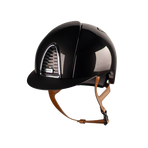 KEP - Rijhelm Cromo 2.0 Shine zwart standaard vizier beige kinband | - Ohlala