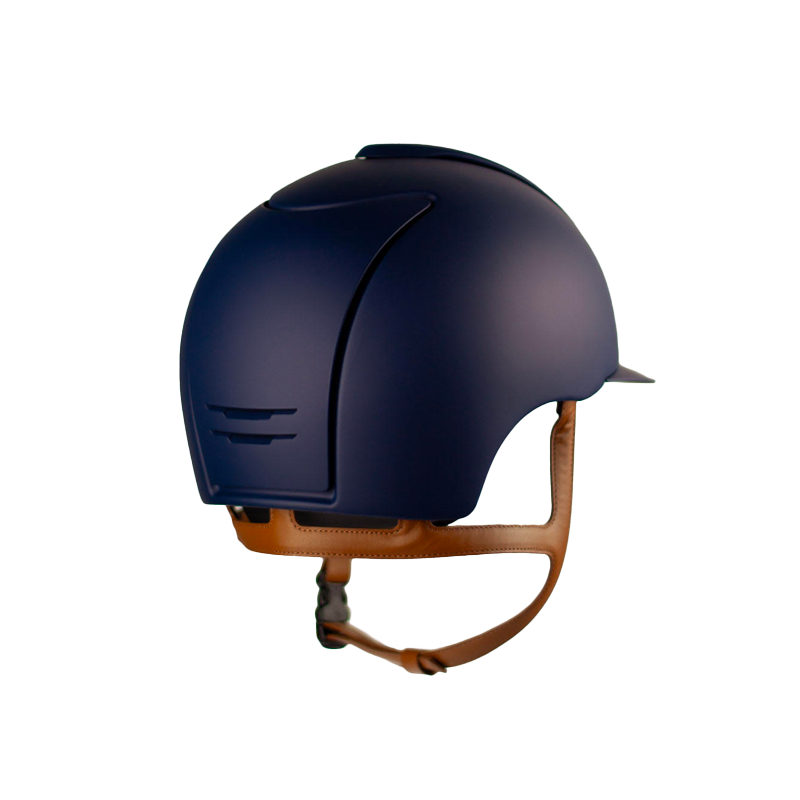 KEP - Casque équitation Cromo 2.0 blue matt visière standard jugulaire beige | - Ohlala