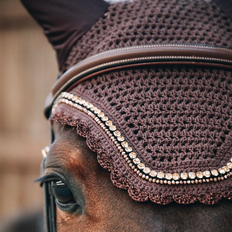 Kentucky Horsewear - Bonnet anti-bruit Wellington Stone & Pearl marron | - Ohlala