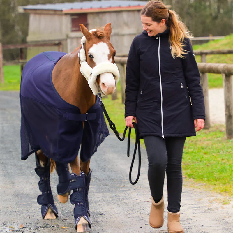 Equithème - Licol de transport Teddy marron/ écru | - Ohlala