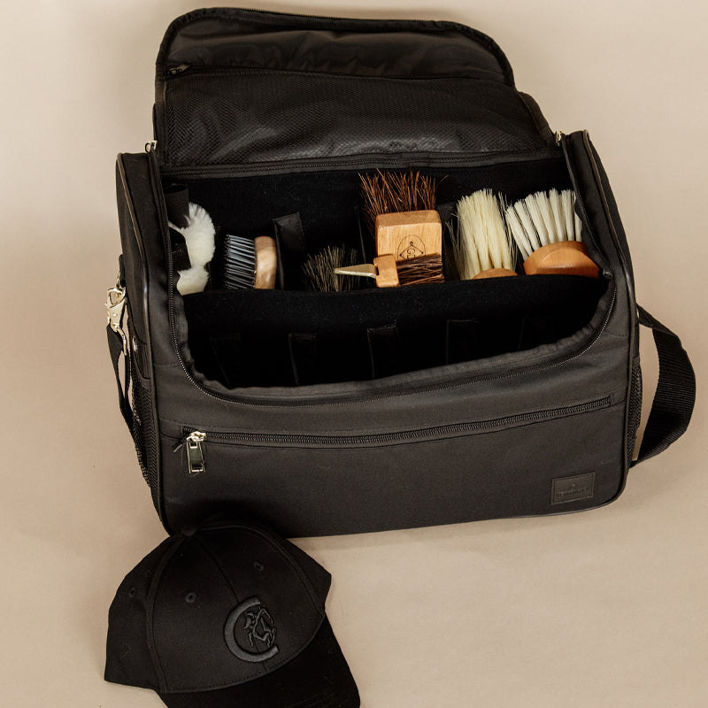 Grooming Deluxe - Set Grooming bag de pansage noir + brosses | - Ohlala