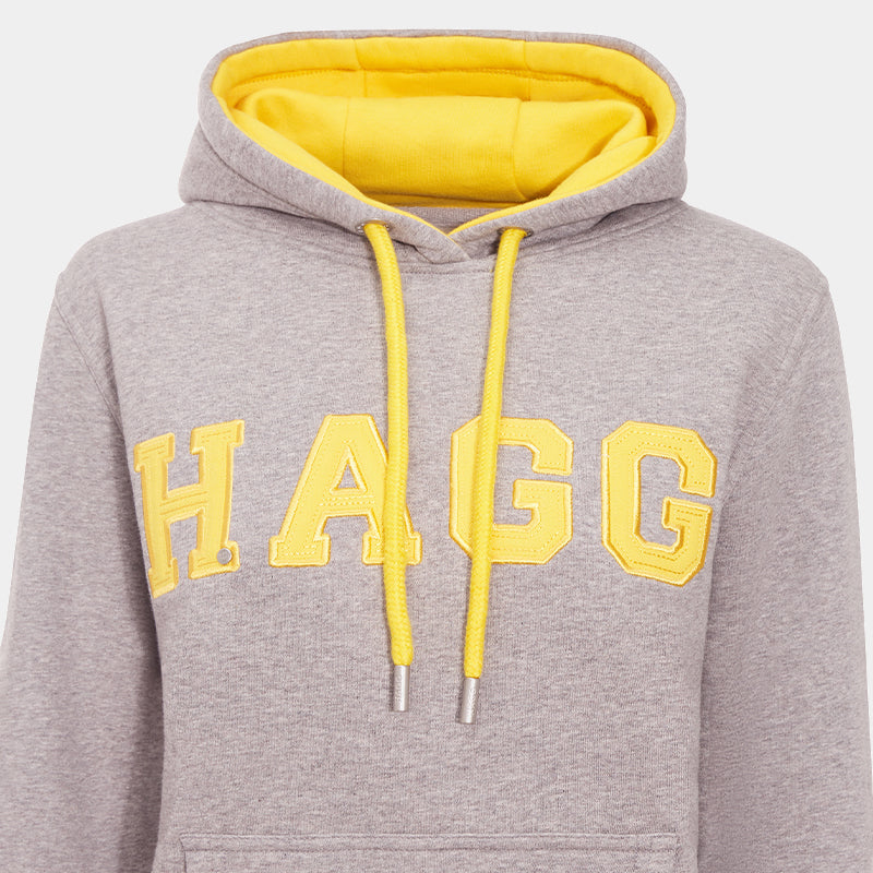 Hagg - Sweat à capuche femme gris/ jaune | - Ohlala