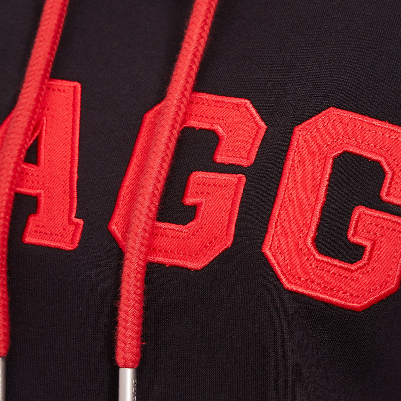 Hagg - Sweat à capuche femme noir/ rouge | - Ohlala